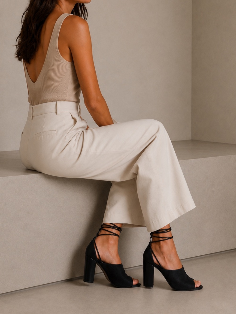 AQUAZZURA VERY EUGENIE Suede Peep Toe Bootie Block Heel Ankle Tie Sandals
